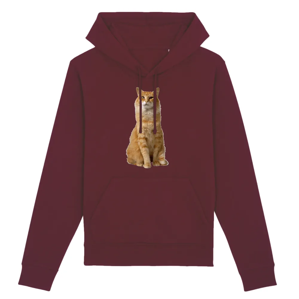 Orange Cat Graphic Pullover Hoodie