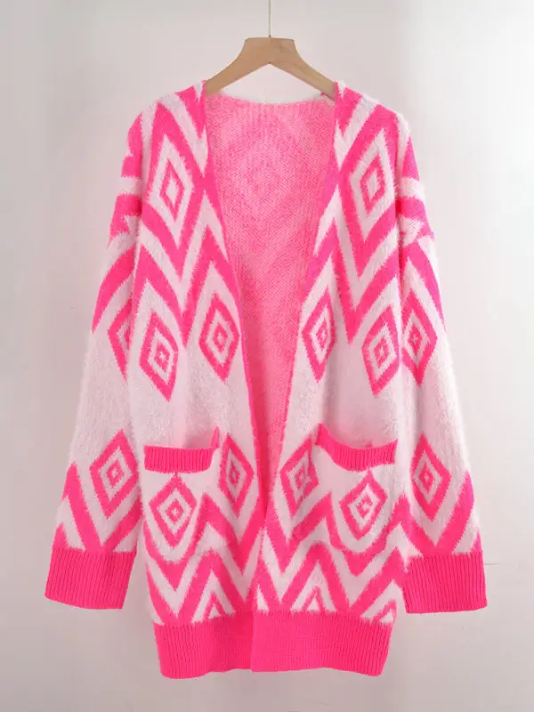 Mid-Length Knit Pocketed Cardigan
