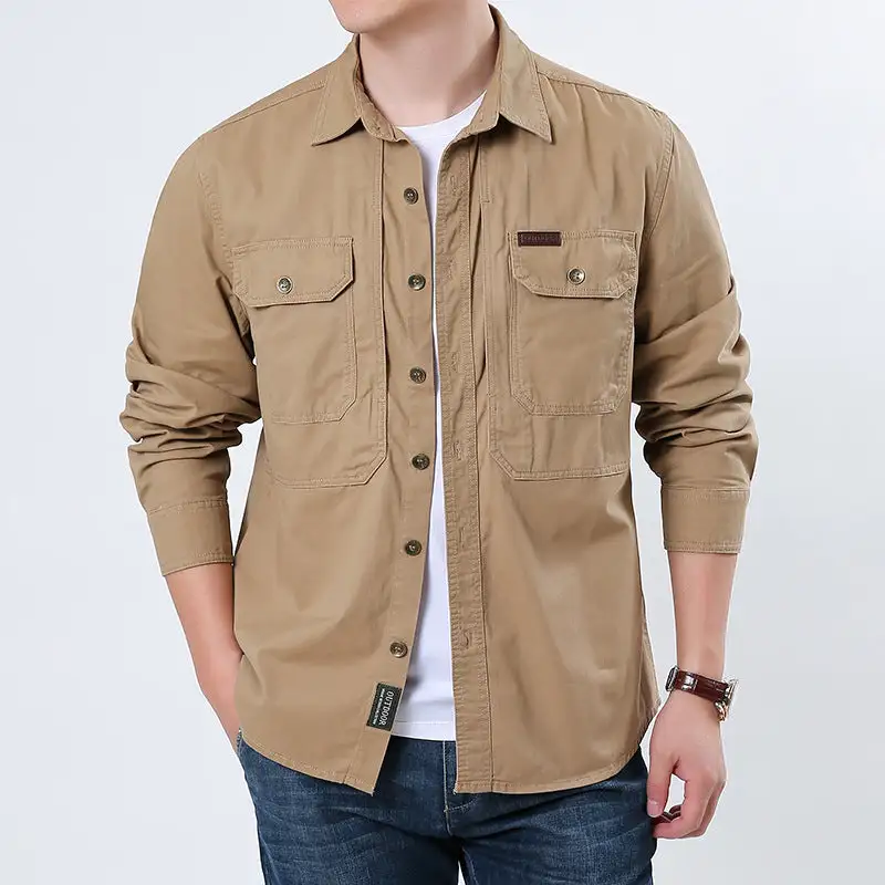 Men's Practical Utility Shirt With Chest Pockets