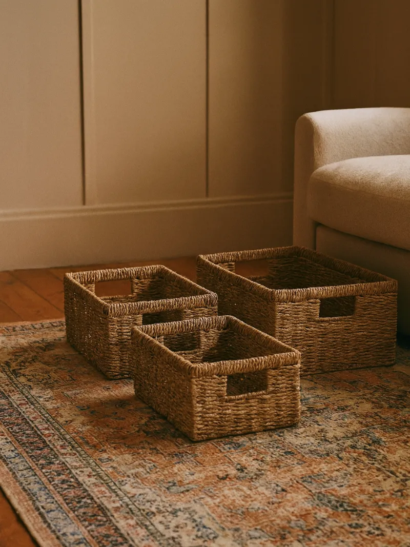Of Three Rectangular Seagrass Baskets