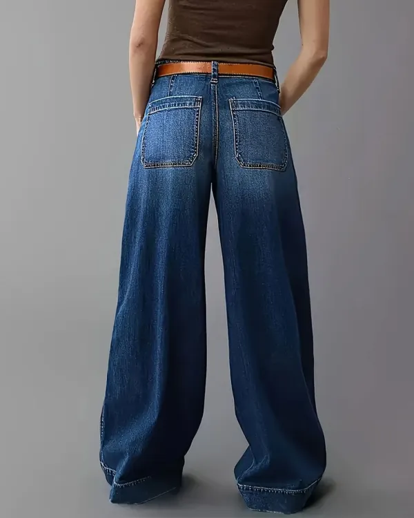 Casual Wide-Leg Straight Jeans