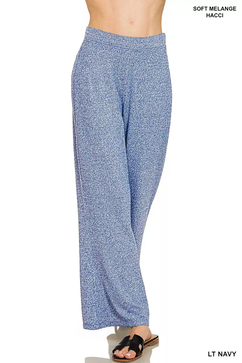 Soft Elastic Waisted Flare Pants