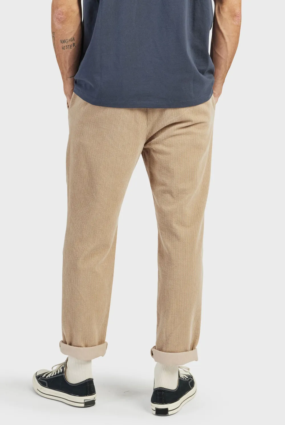 Slim Straight Cut Cotton Casual Trousers