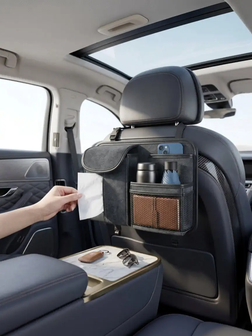 Car Back Seat Organizer Black