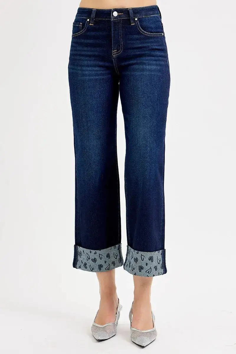 Soft Mid Rise Wide Leg Denim Jeans