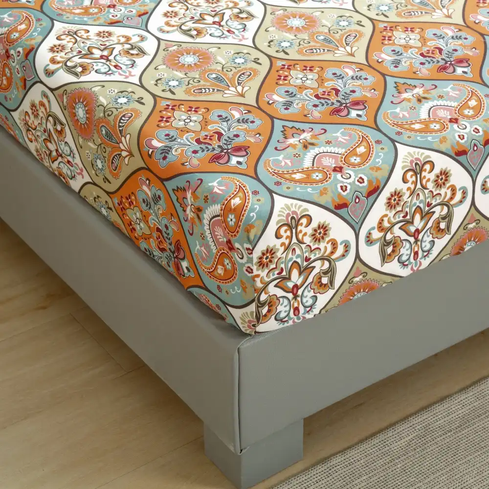 Floral Paisley Bohemian Botanical Sheet Bedding Set