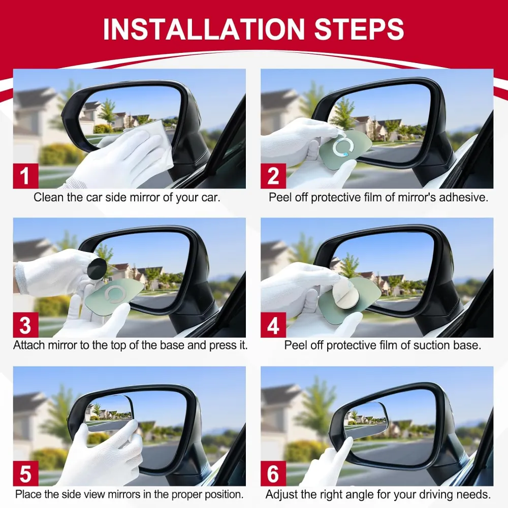 Frameless Blind Spot Mirror Set