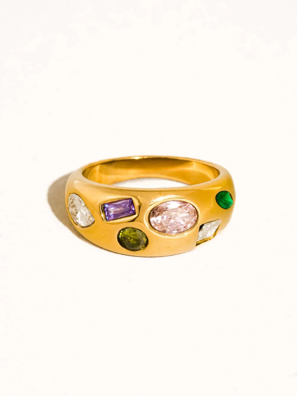 Gem Accent Dome Ring
