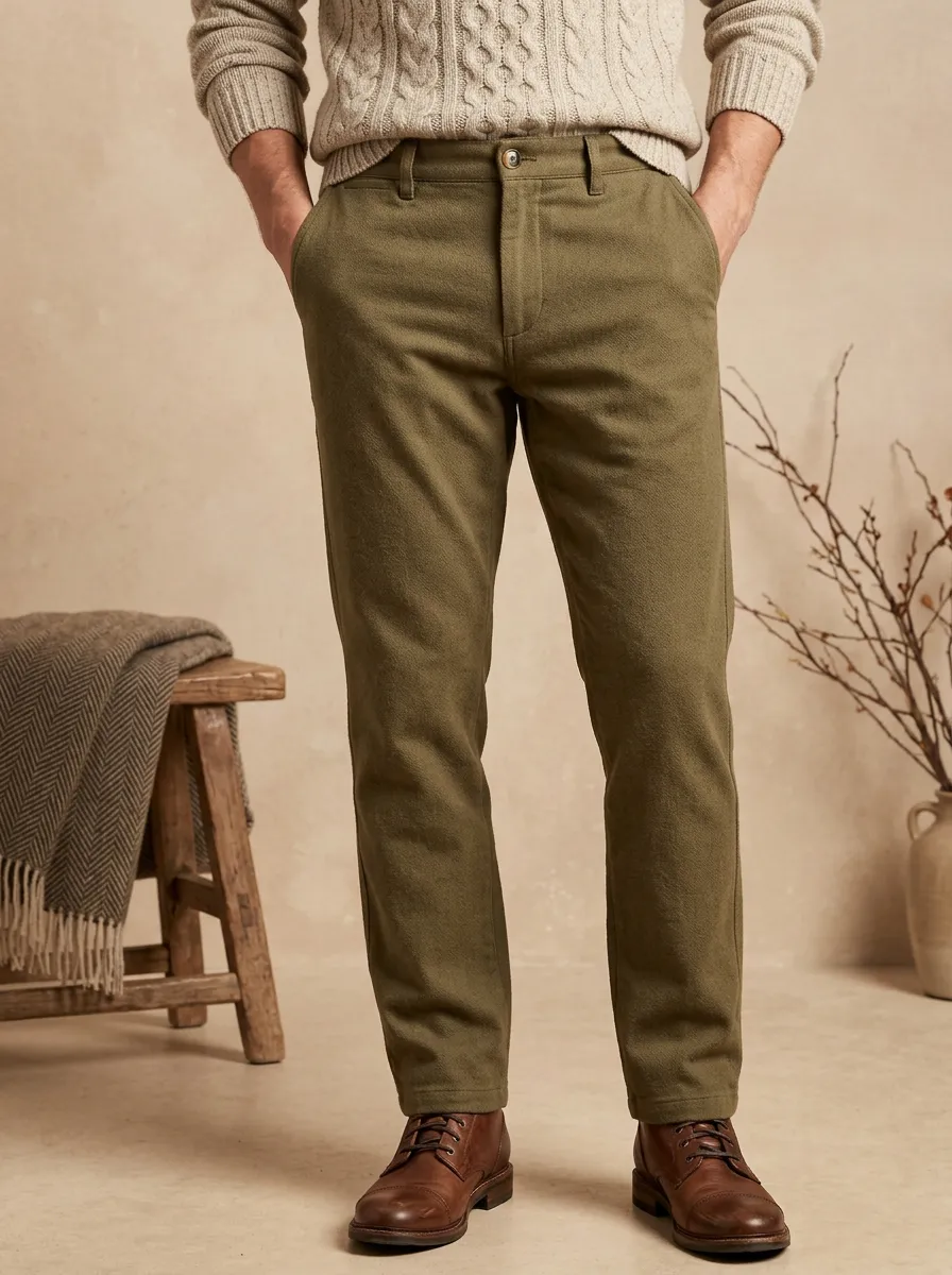 Men's Winter Fleece-Lined Casual Trousers