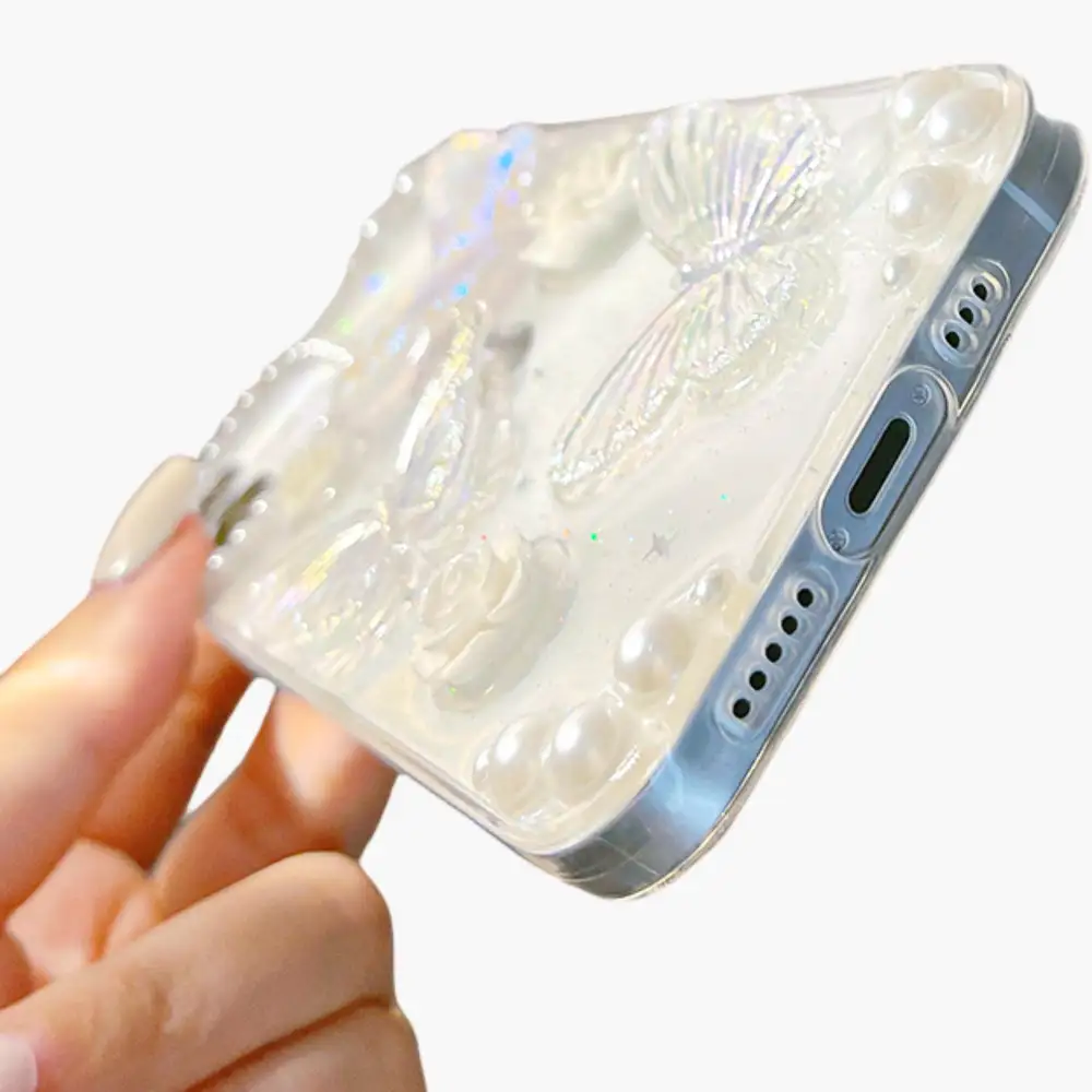 Floral Butterfly Pearl Detail Phone Case