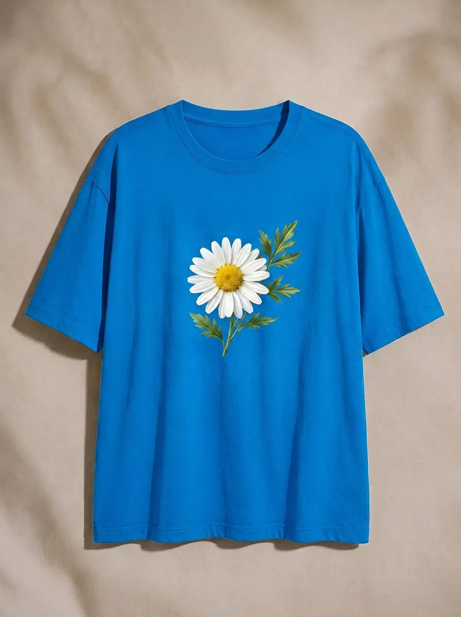 Unisex Floral Lover Daisy Flower Printed T-shirt