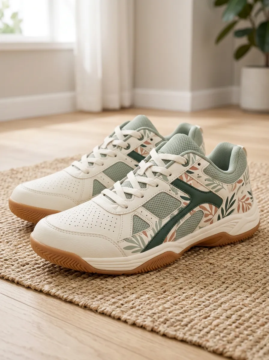 Women's Tempo Botanical Leaf Pattern Printed Sneakers