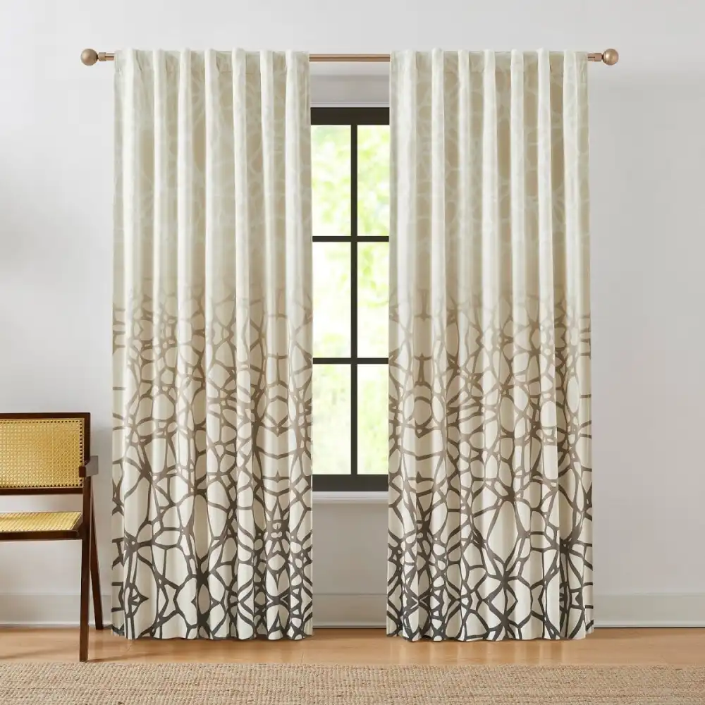 Modern Ombre Velvet Full Blackout Back Tab Rod Pocket Rod Pocket Curtain Panel