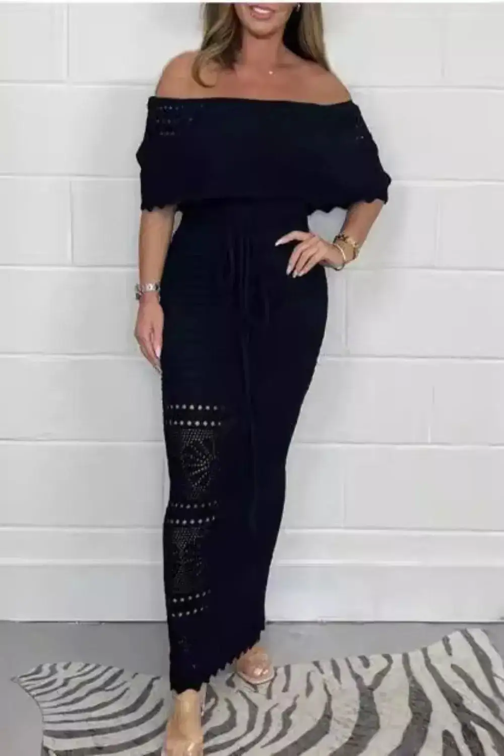 Off-Shoulder Cotton Maxi Dress