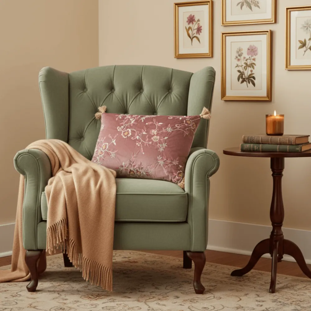 Embroidered Traditional Contemporary Velvet Decorative Cushion Cover