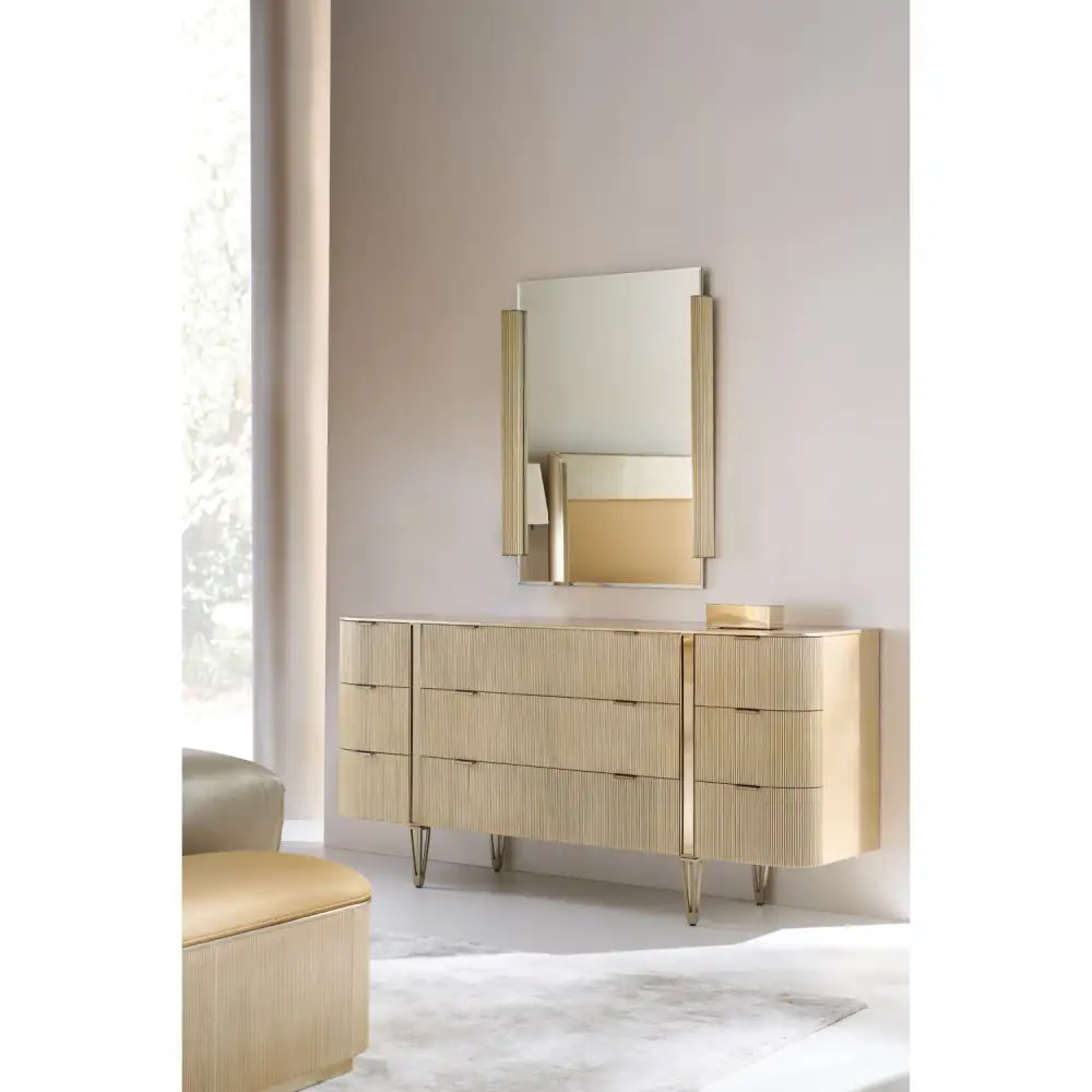 Fluted Side Beveled Mirror