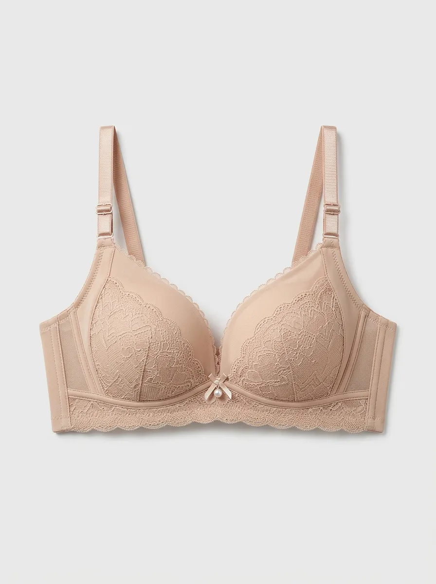 Soft-Look Lace Floral Design Women's Bra