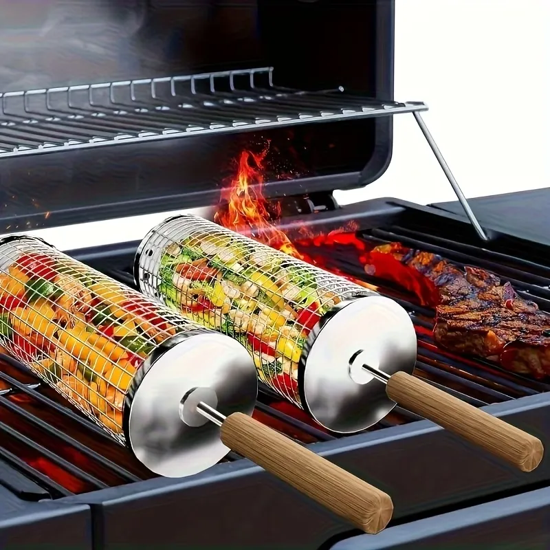 Stainless Steel BBQ Rolling Basket