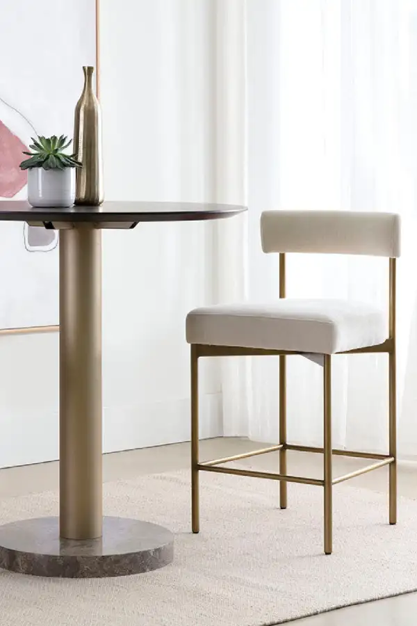 Modern Low-Back Fabric Counter Stool