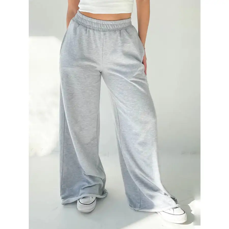 Classic Elastic Waist Wide Leg Pants