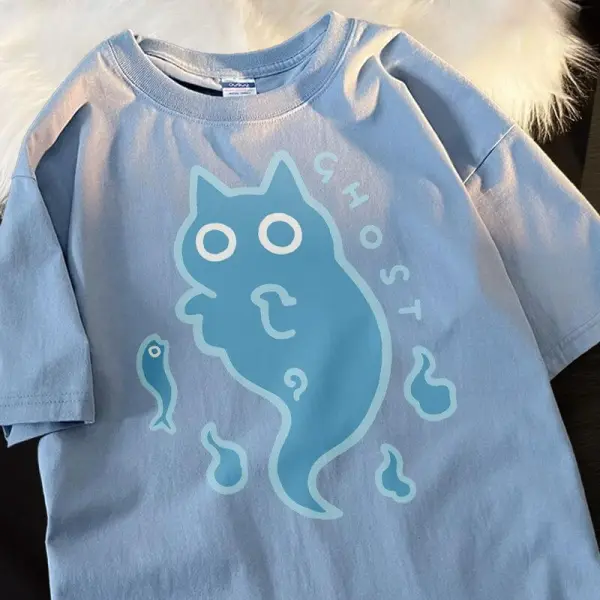 Cat Ghost Graphic T-Shirt