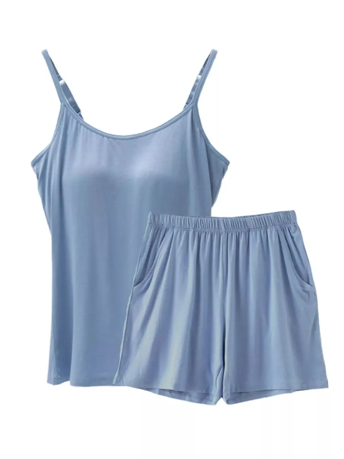 Classic Refined Pocketed Top and Shorts Matching Set