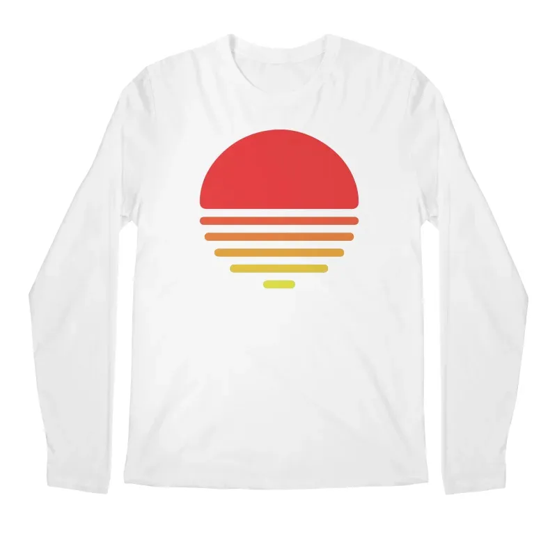 Men's Casual Minimalist Sunset Print Long-Sleeve Tee