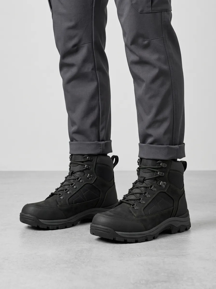 Unisex Casual Outdoor Tactical Leather Print Work Boots
