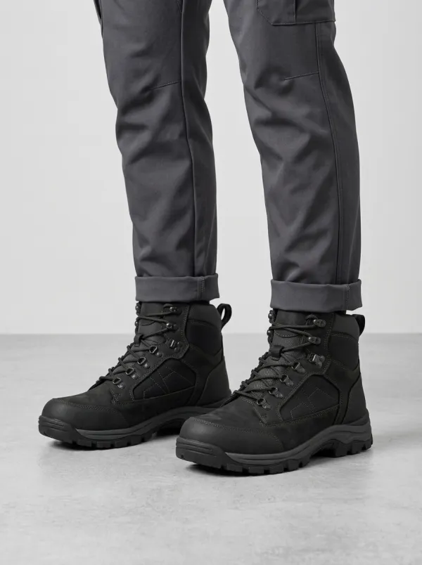 Unisex Casual Outdoor Tactical Leather Print Work Boots