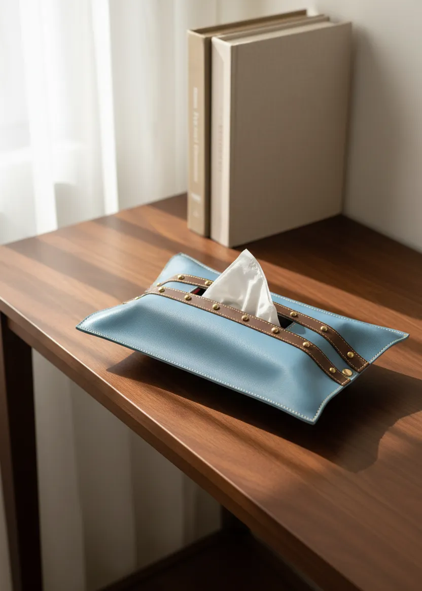 Blue Brown Tissue Cover