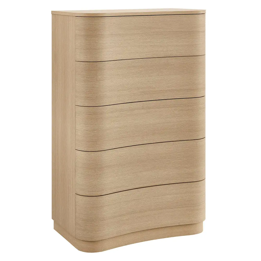 Five Drawer Curved Dresser Chest of Drawers