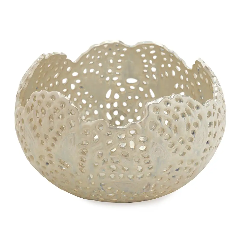 White Lattice Ceramic Vase