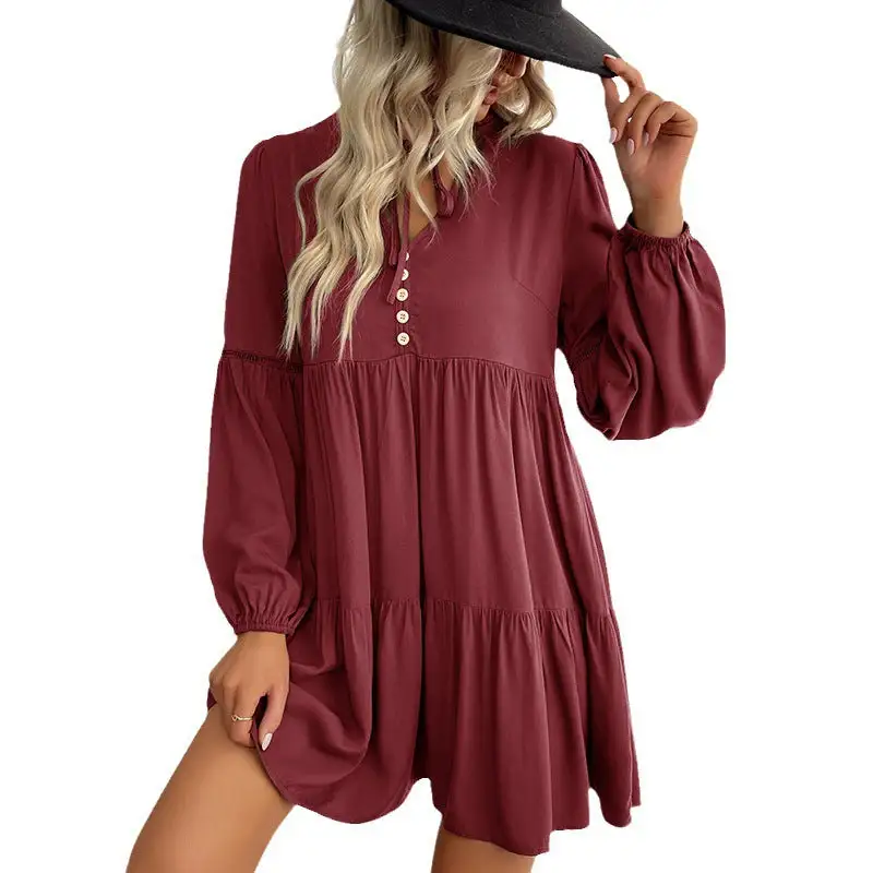Women's Shirt Ruffled Dress