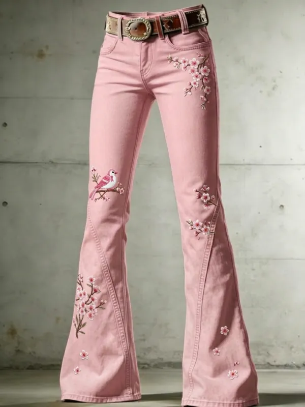 Women's Floral Casual Long Pants