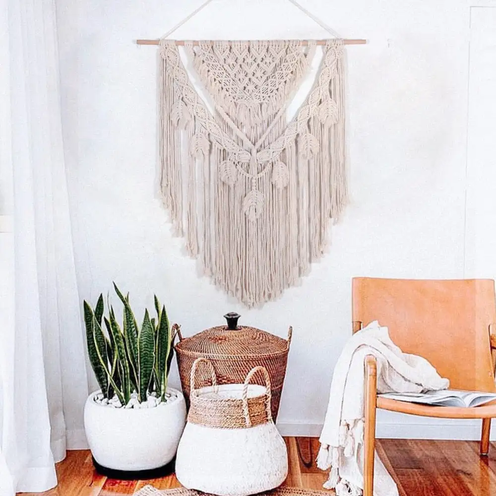 Knitted Boho Macrame Decorative Wall Accent