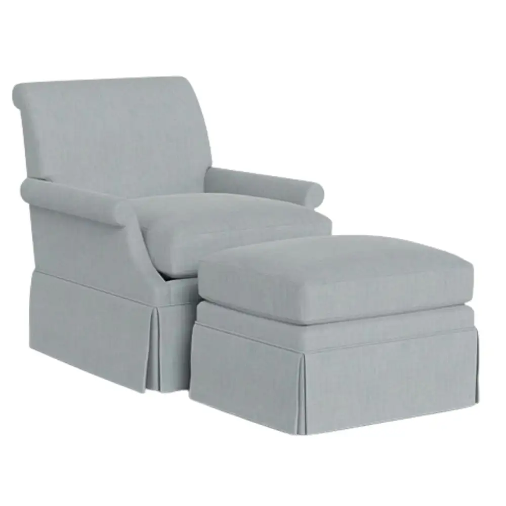 Layered Linen Ottoman