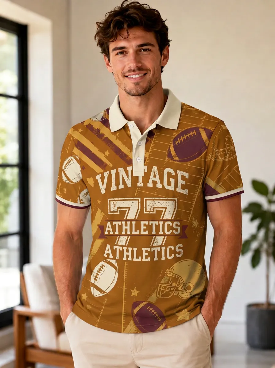 Men's Heritage Football Vintage Athletics Polo Shirt