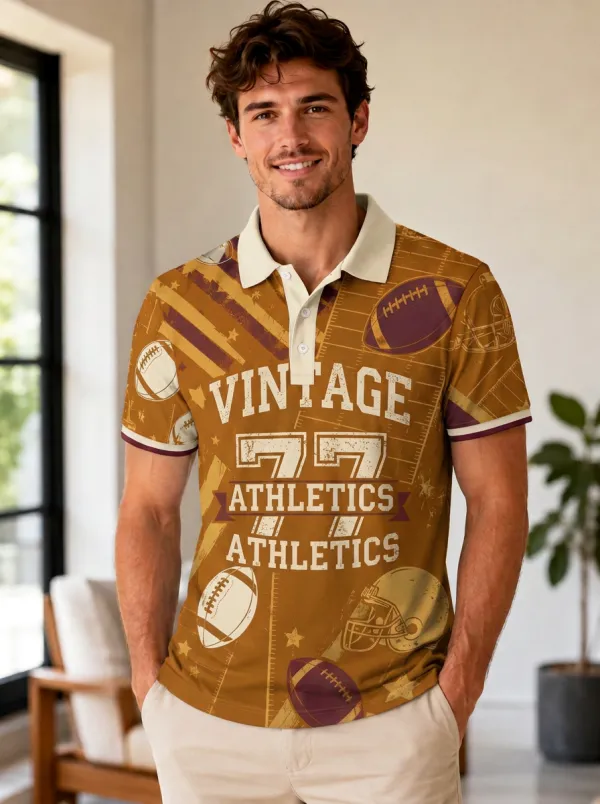 Men's Heritage Football Vintage Athletics Polo Shirt