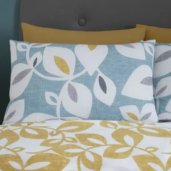 Calm Bedroom Reversible Leaf Cotton Duvet Cover Set