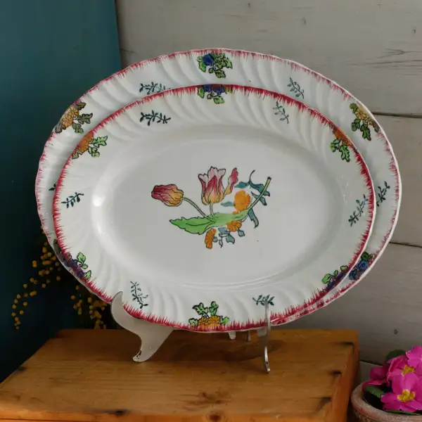 Transferware Hand-Painted Serving Platter