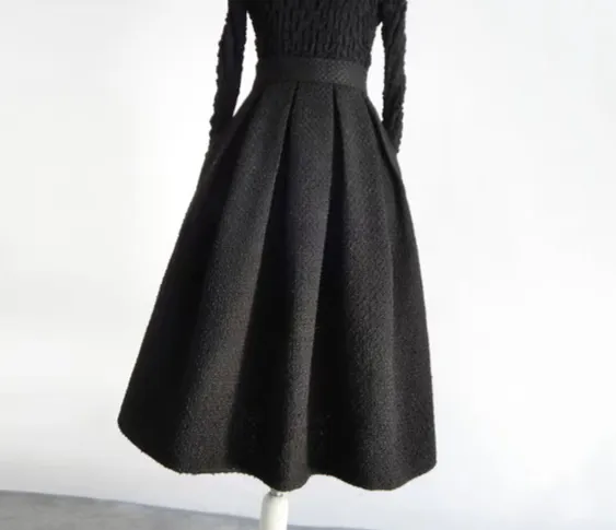 Practical Layering Everyday Casual Wool Skirt