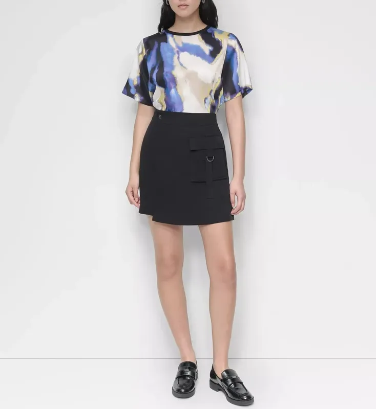 Cargo Pocket Wrap Front Skirt