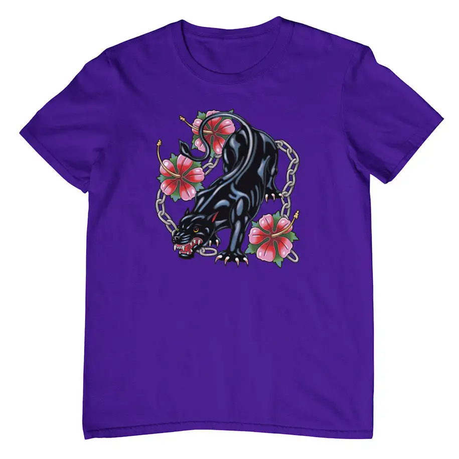 Panther Tattoo Graphic Cotton T-Shirt