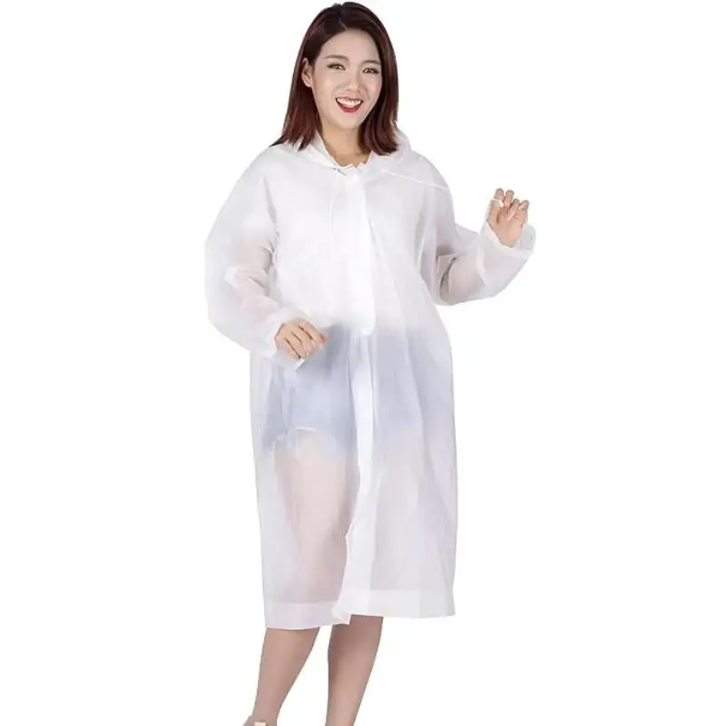 EVA Waterproof Poncho Raincoat Hooded Outdoor Water Resistant Portable Suit for Men & Women (Random, Universal Size)