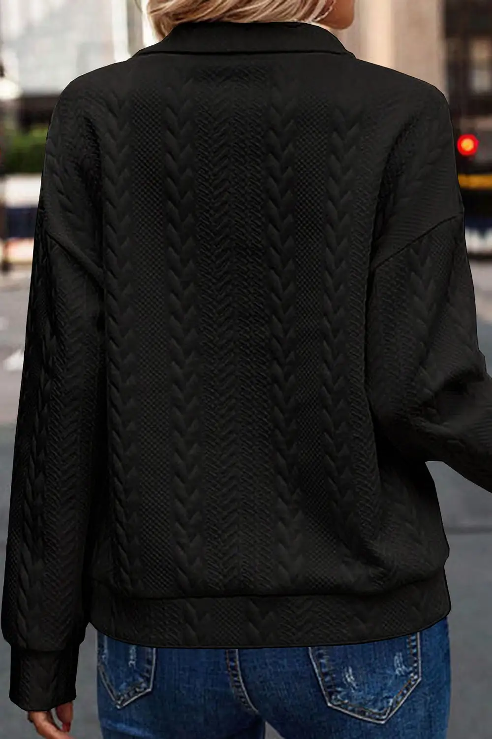 Modern Half-Zip Drop Shoulder Sweatshirt