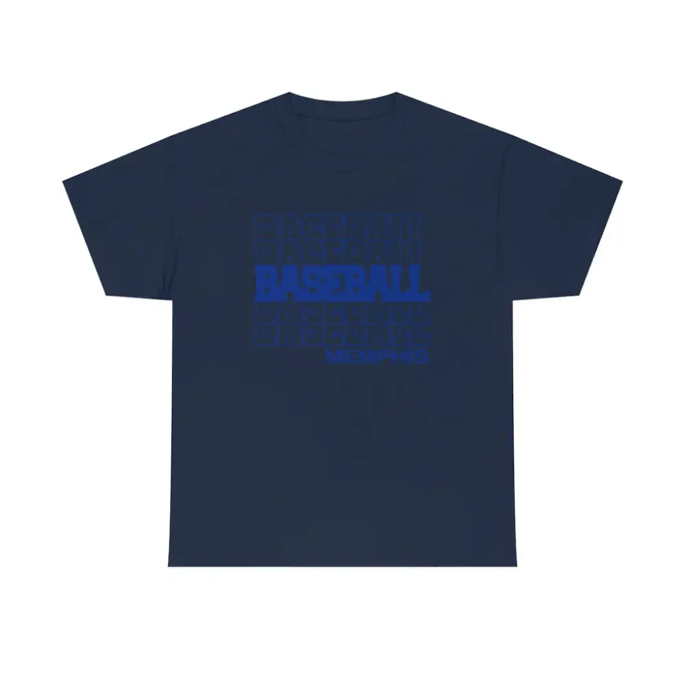 Baseball Memphis in Modern Stacked Lettering T-Shirt