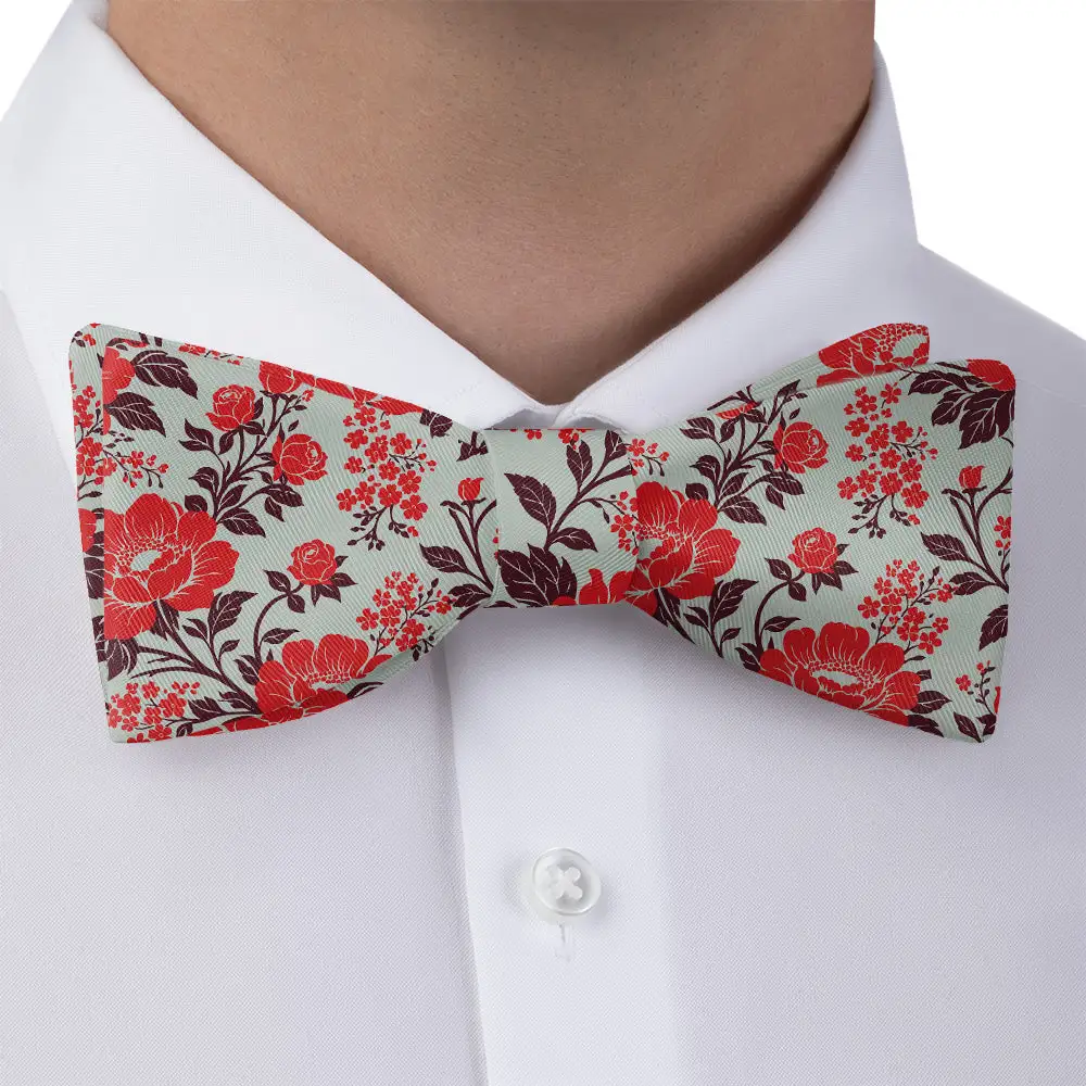 Estate Garden Floral Motif Bow Tie