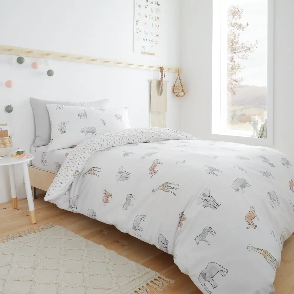 Reversible Animal Linen Duvet Cover Set