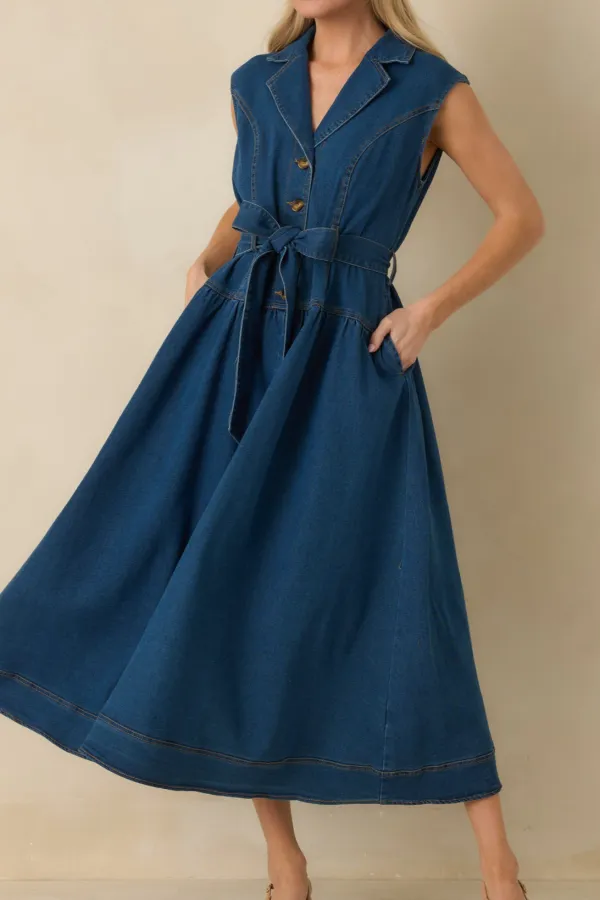 Denim All Midi Dress