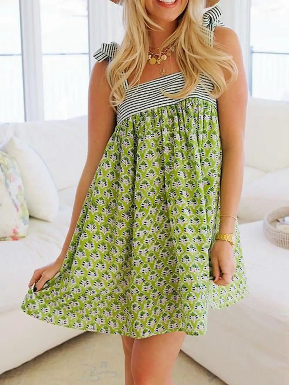 Cami Cotton Printed Mini Dress